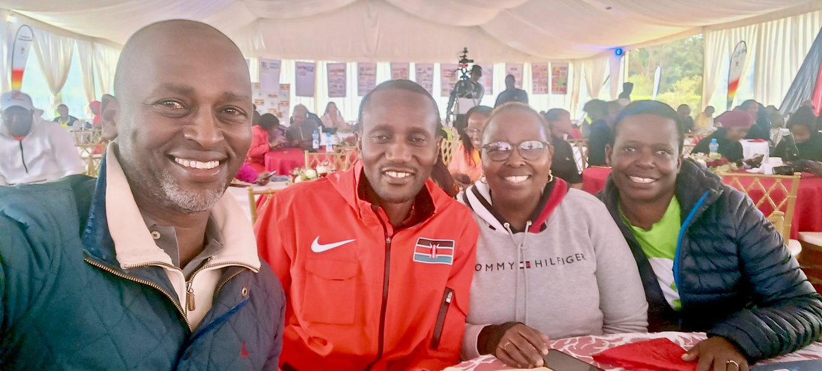 At the launch of the vibrant  #RuwenzoriMarathon 2025 in Nairobi with the High Commissioner of Uganda and Athletics Kenya representative, Maxwell Nyamu