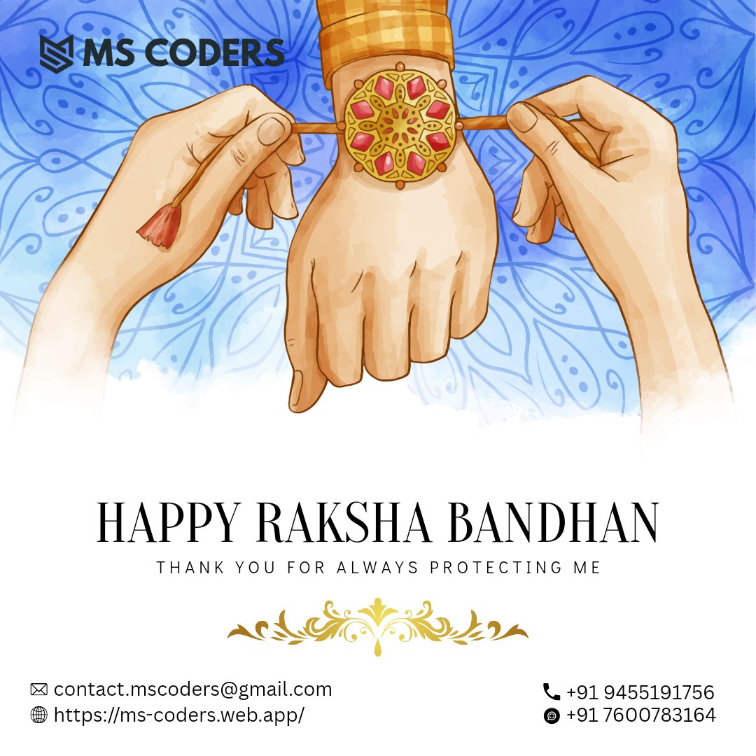 MSCoders_'s tweet image. 🪢 Happy #RakshaBandhan!
Here’s to the bond that protects, supports, and inspires — today and always. 💙💛

#MSCoders #SiblingLove #FestivalVibes #BondBeyondCode