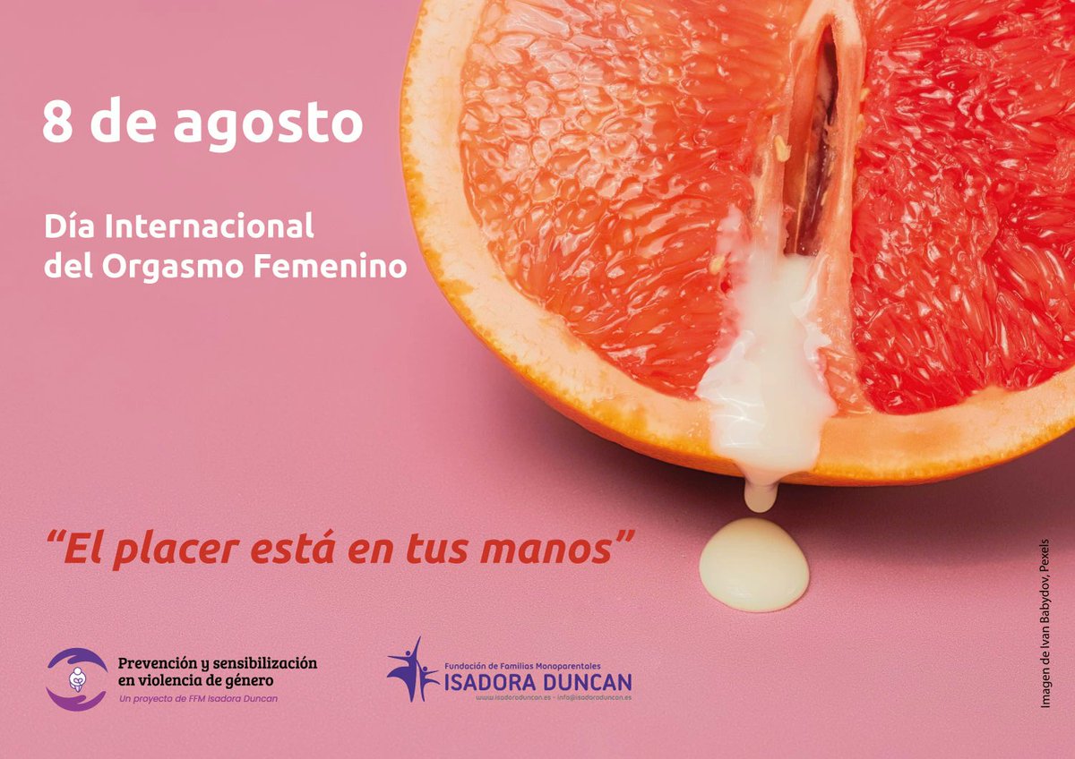 8 de agosto - Día internacional del Orgasmo Femenino 🎆

"El placer está en tus manos" 🙌

#prevencionviolencia #mujer #orgasmofemenino

prevencionviolencia.org/efemerides/