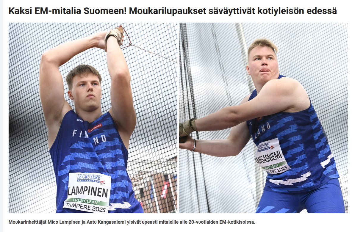 Hyvä Lampinen, hyvä Kangasniemi, hyvä Suomi! Hopeaa ja pronssia! 🇫🇮🇫🇮🇫🇮