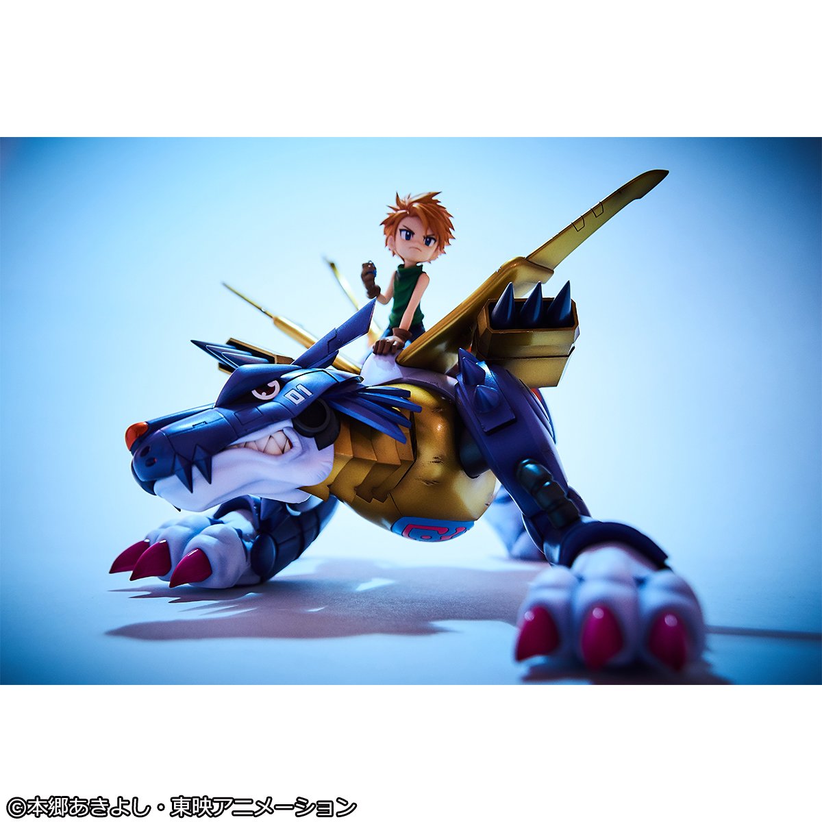La figura Metal Garurumon junto a Ishida Yamato de Digimon Adventure, parte de la Precious G.E.M. Series de Megahouse.

#DigimonAdventure #MetalGarurumon #IshidaYamato #GEMSeries #Megahouse #AnimeFigures #ColeccionismoAnime