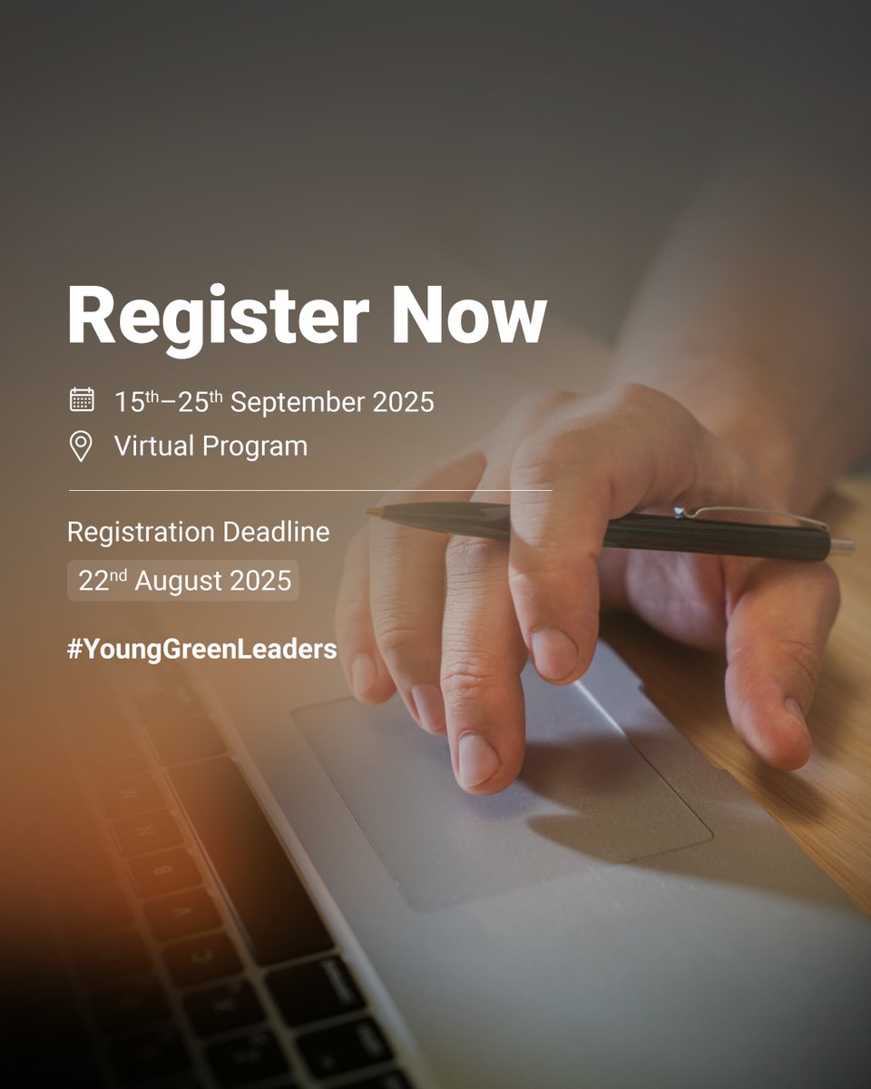 ARE YOU READY TO LEAD THE SUSTAINABILITY TRANSITION?

A virtual 10 days experience designed to equip youth to make a real impact in the green economy.

APPLY NOW: zurl.co/GGEYLP_9_2025

#YoungGreenLeaders #WGEO #GAGE #GreenYouth #ClimateLeadership #GreenEconomy #YouthForChange