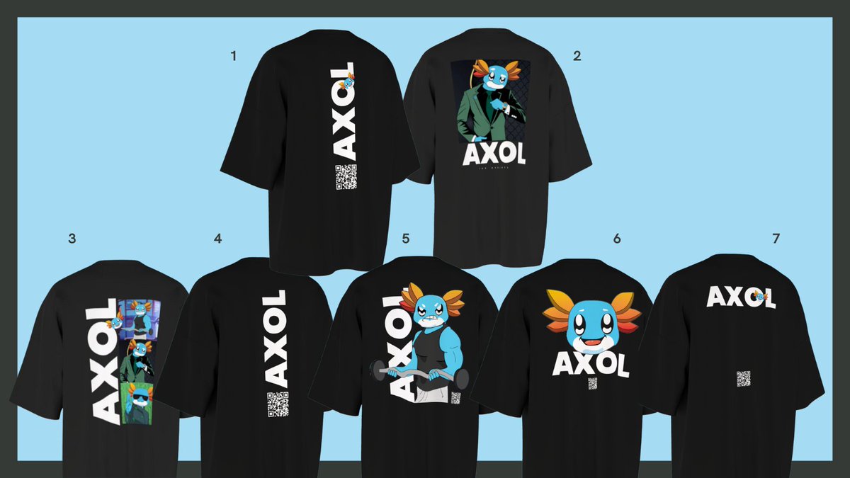 $AXOL Familia, Round 2 is HERE! 👕🔥

You picked the fronts, now it's time for the backs! We're back with another vote and another chance to win.

Vote for your top 3 favorite back designs! 👇

Did you pick the winning fronts? 
Now pick the winning backs too!

To enter:

1. Vote