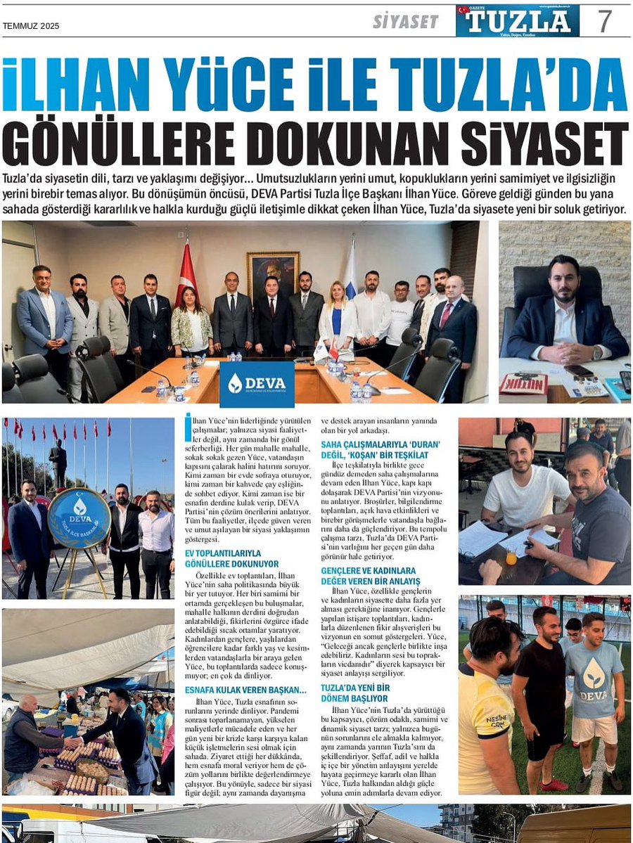 İlhan YÜCE (@ilhanyuceee) on Twitter photo Tuzla’mıza değer katan Gazete Tuzla ve Tuzla TV’ye yaptıkları objektif ve tarafsız gazetecilik için teşekkür ederiz 💯 💧🌱
<a href="/istanbuldadeva/">DEVA Partisi İstanbul</a>
<a href="/tuzlayadeva/">DEVA PARTİSİ TUZLA İLÇE BAŞKANLIĞI</a> Tuzla’mıza değer katan Gazete Tuzla ve Tuzla TV’ye yaptıkları objektif ve tarafsız gazetecilik için teşekkür ederiz 💯 💧🌱
<a href="/istanbuldadeva/">DEVA Partisi İstanbul</a>
<a href="/tuzlayadeva/">DEVA PARTİSİ TUZLA İLÇE BAŞKANLIĞI</a>