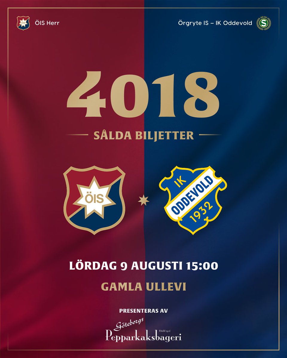 👋 | Välkomna till dagens match!

Inget väskförbud gäller. Vi uppmanar alla att klä sig i rött 🟥

ℹ️ All praktisk information
oisfotboll.se/2025/08/04/all…

❤️💙 50/50-lotter
clubs.clubmate.se/oisfotboll/
 
🎟️ oisfotboll.ebiljett.nu