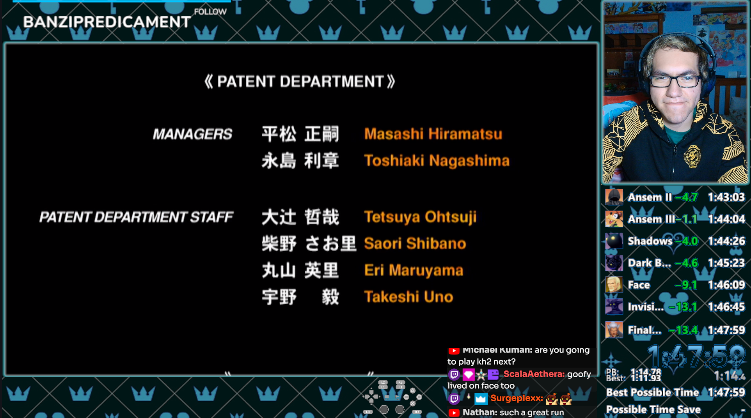 FIRST EVER 147 IN KINGDOM HEARTS ACHIEVED FINALLY!!!

SO MANY PEOPLE HAVE BEEN GUNNING FOR THIS MINUTE BARRIER, I'M SO HAPPY TO BE THE ONE TO BREAK IT

HAVENT HAD THIS WR IN 7 YEARS IM SO HAPPY