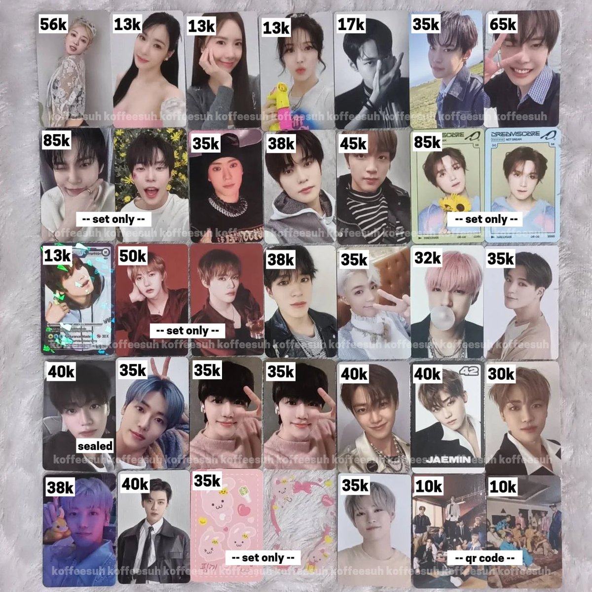 koffeesuh's tweet image. [rt are appreciated!♡]

wts want to sell lfb photocard snsd red velvet and nct 127 dream

🍊 s.shopee.co.id/50N7LcT2nC

 t. pc tiffany hyoyeon yoona wendy doyoung jaehyun renjun jeno haechan jaemin chenle smtown family tc sg25 dreamscape event ktown fs universe soar youth candy