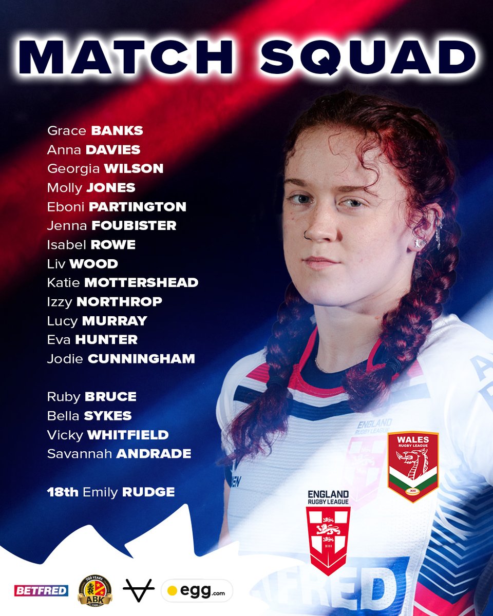 🔒 The #EnglandRL squad for today is locked in!

👀 Catch #EnglandRL vs <a href="/WalesRugbyL/">Wales Rugby League</a>  live on S4C via <a href="/BBCiPlayer/">BBC iPlayer</a> or on the S4C YouTube at 5:30pm