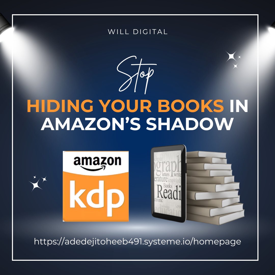 Toheeb Adedeji (@will_digital_01) on Twitter photo Stop hiding your book in Amazonโs shadows.
A+ Content turns bland listings into reader magnets with visuals, comparison charts & trust-building copy.
Iโm offering a FREE Amazon Ranking Audit. Donโt get buried stand out & sell more!
โก adedejitoheeb491.systeme.io/homepage
#SelfPublishing #book Stop hiding your book in Amazonโs shadows.
A+ Content turns bland listings into reader magnets with visuals, comparison charts & trust-building copy.
Iโm offering a FREE Amazon Ranking Audit. Donโt get buried stand out & sell more!
โก adedejitoheeb491.systeme.io/homepage
#SelfPublishing #book