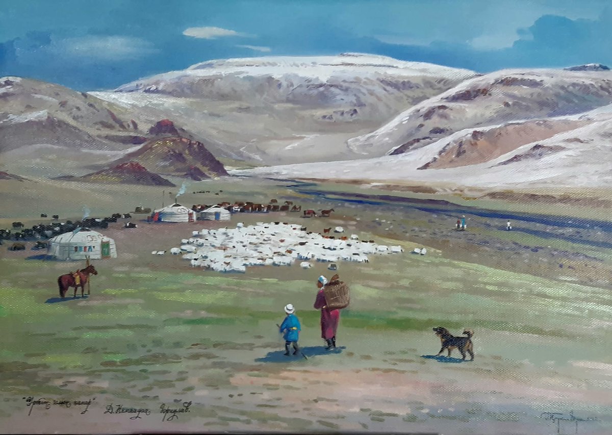 Г.Цэрэндорж, "Уртын голын намар" нэртэй зураг гэнэ. Ганган юмаа. Хэзээ мөдгүй намар болох нь дээ, урт сайхан намар болох болтугай.😊
Оройгоо амгалан өнгөрүүлээрэй Өргөн олон.😊🥀🌹💐