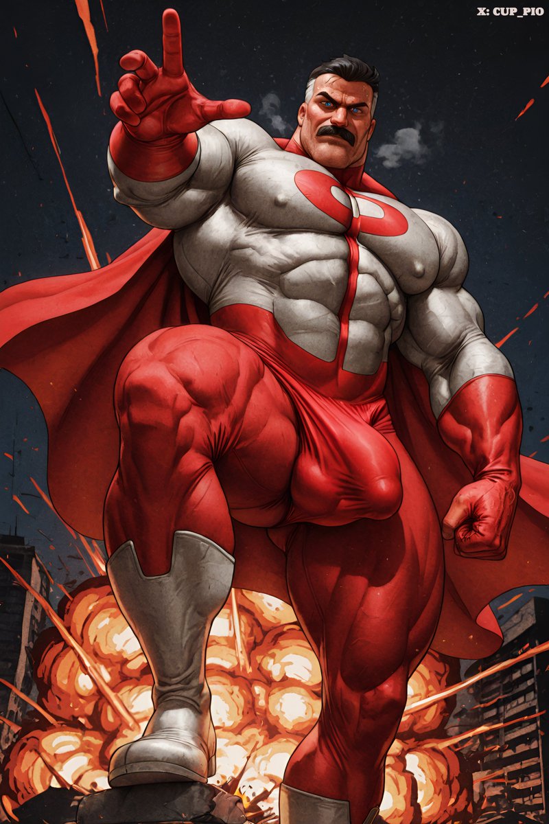Cup_pio's tweet photo. Omni-Man / Nolan Grayson (Invincible)  
#AIArt #MuscleArt #Bara #BaraArt #SuperheroArt #ComicArt #OmniMan #NolanGrayson #Invincible 💥🦸‍♂️ https://t.co/QP8lonXWv7