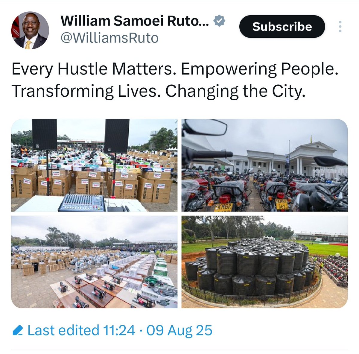 After looting billions from public coffers, President William Ruto is now bribing his own people for 2027 votes, the very same narrative he used to lie to Kenyans in 2022. He’s at it again. Pathetic!!!
