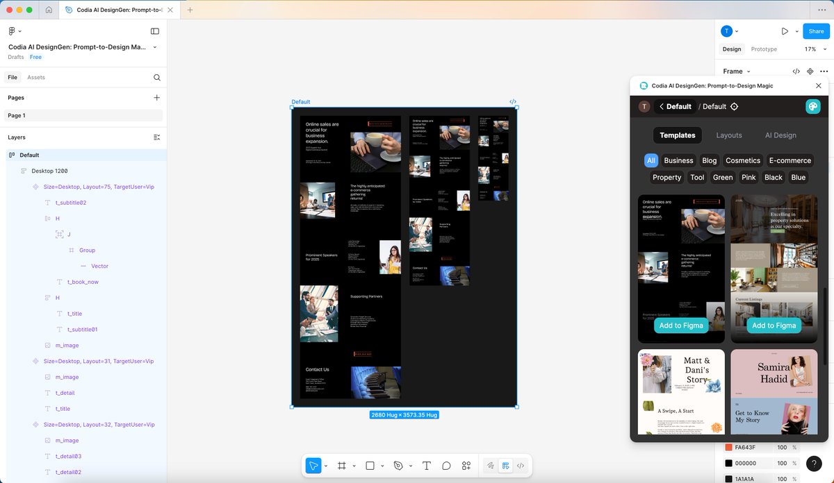 SihXin9190's tweet photo. Codia AI DesignGen(https://t.co/0FBBTEuYS4): Prompt to UI for Website, Landing Page, Blog!#UIDesign #AI #Figma #DesignGen #CodiaAI #designers #designs #prompt #uiux #uidesign #uiuxdesign #websites #WebsiteDesign #landingpage #Blogs #HTML #js #UI #WebDevelopment #DesignInspiration https://t.co/3aJxplPxC4