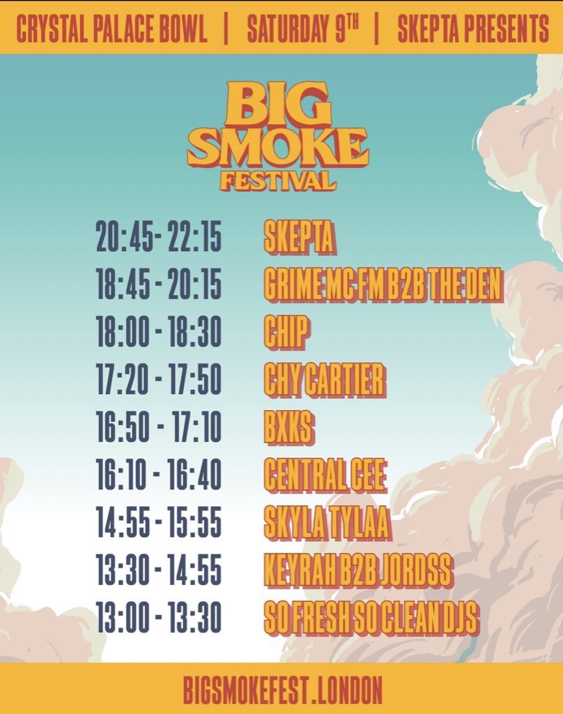 Skepta's tweet photo. BIG DAY TODAY #BigSmokeFestival day 1 🔥 https://t.co/VeYFRTi3Lq