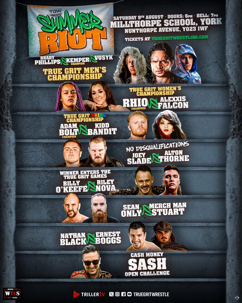 WTLS (@wtls420) on Twitter photo It's <a href="/TrueGritWrestle/">True Grit Wrestling</a> Day
The card looks boss
That main event will be next level
Finally get Thorne in TGW
New women's champ will be crowned
Stu will overcome the odds I'm sure
An Adam Bolt match
Billy Vs Riley = Happy J It's <a href="/TrueGritWrestle/">True Grit Wrestling</a> Day
The card looks boss
That main event will be next level
Finally get Thorne in TGW
New women's champ will be crowned
Stu will overcome the odds I'm sure
An Adam Bolt match
Billy Vs Riley = Happy J