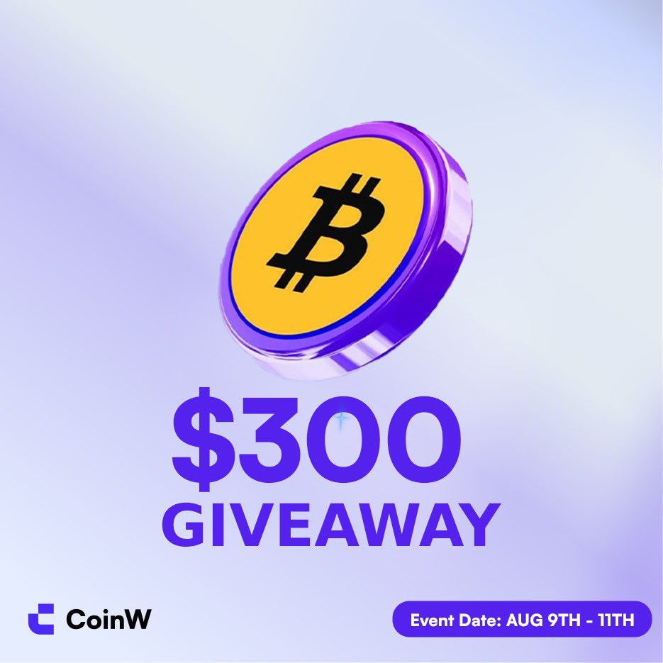 @CoinWAfrica_Official (@coinw_africa) on Twitter photo 🚨 $300 GIVEAWAY 🚨
🎉 We’re giving away $300 in crypto rewards!
🔹 10 winners will split $50USDT
🔹 5 winners will share $250 in futures bonuses
How to Enter:
1️⃣ Follow
<a href="/CoinW_Africa/">CoinW Africa</a>
2️⃣ ❤️ Like & 🔁 Retweet this post
3️⃣ 👯 Tag 3 friends in the comments
📅 Event Date: August 🚨 $300 GIVEAWAY 🚨
🎉 We’re giving away $300 in crypto rewards!
🔹 10 winners will split $50USDT
🔹 5 winners will share $250 in futures bonuses
How to Enter:
1️⃣ Follow
<a href="/CoinW_Africa/">CoinW Africa</a>
2️⃣ ❤️ Like & 🔁 Retweet this post
3️⃣ 👯 Tag 3 friends in the comments
📅 Event Date: August