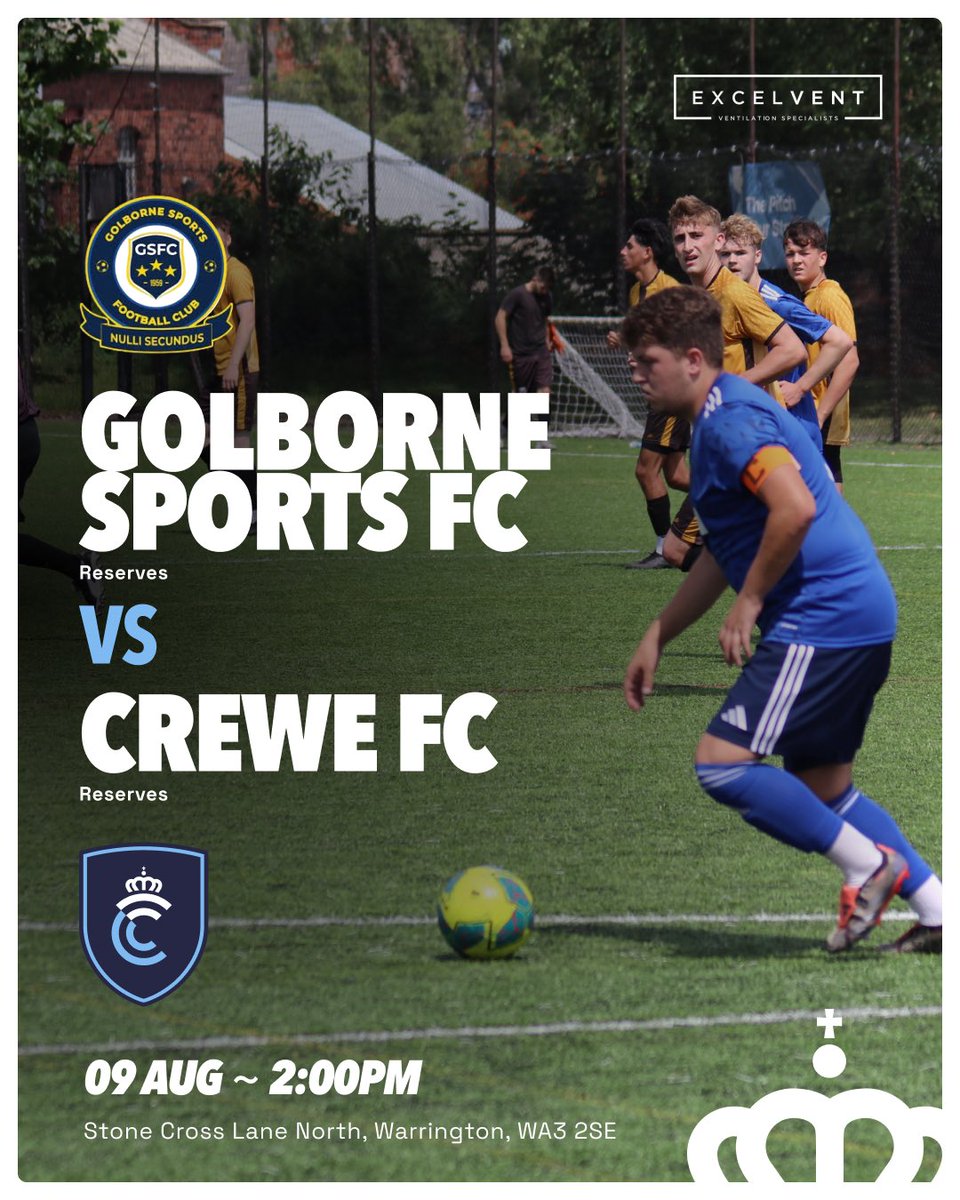 Crewe FC Reserves (@crewefcreserves) on Twitter photo ๐ ๐ฎ๐๐ฐ๐ต๐ฑ๐ฎ๐!
โฝ๏ธ<a href="/Golborne_FC/">Golborne Sports FC</a> Reserves v <a href="/CreweFCReserves/">Crewe FC Reserves</a>
๐ 09/08/25
๐ <a href="/CheshireFL/">Cheshire Football League โฝ๏ธ</a> Reserve Division One
๐ 2pm Kick Off
๐Stone Cross Lane North, Warrington, WA3 2SE
๐๐ป See you there! ๐ ๐ฎ๐๐ฐ๐ต๐ฑ๐ฎ๐!
โฝ๏ธ<a href="/Golborne_FC/">Golborne Sports FC</a> Reserves v <a href="/CreweFCReserves/">Crewe FC Reserves</a>
๐ 09/08/25
๐ <a href="/CheshireFL/">Cheshire Football League โฝ๏ธ</a> Reserve Division One
๐ 2pm Kick Off
๐Stone Cross Lane North, Warrington, WA3 2SE
๐๐ป See you there!