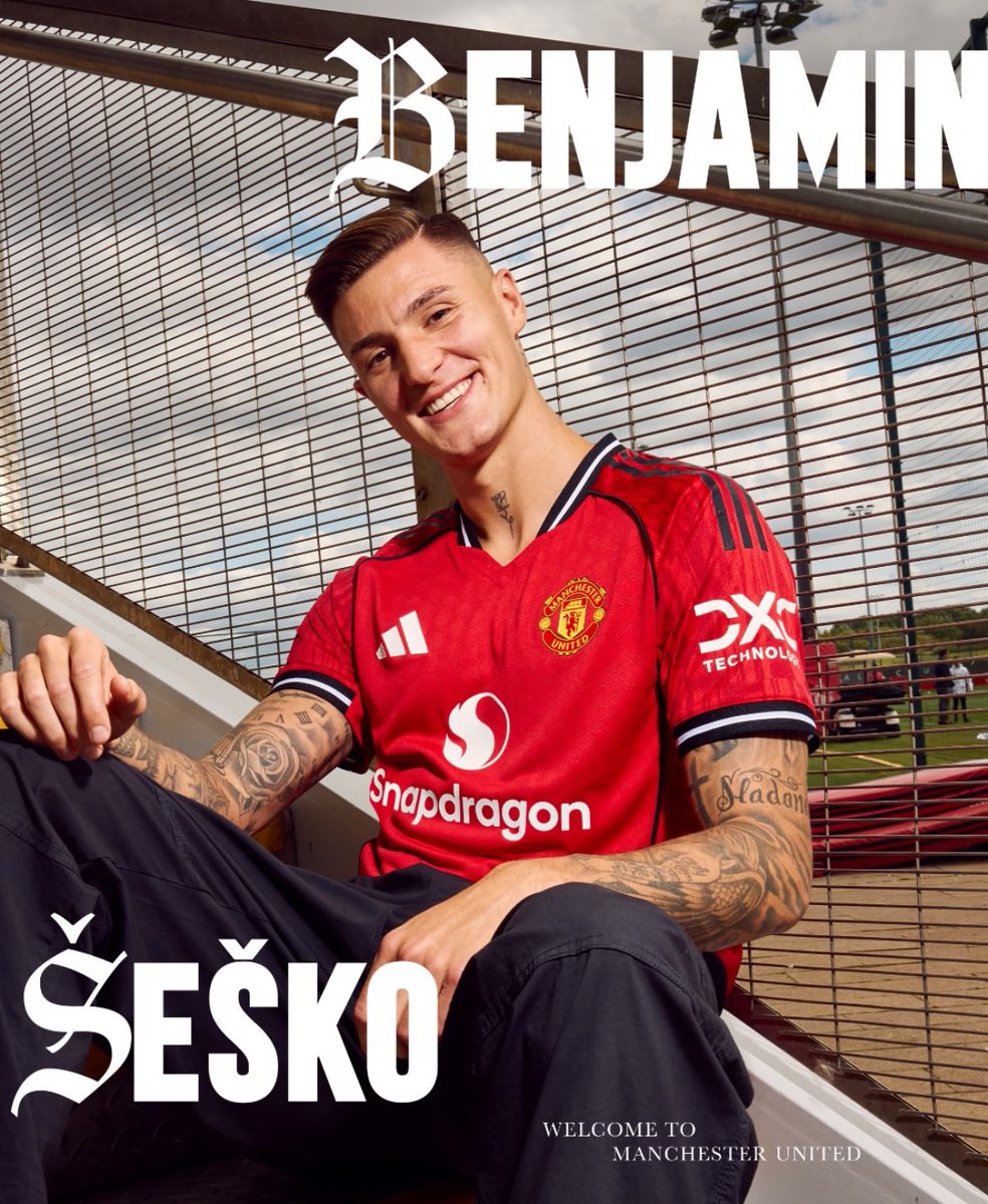 🚨🚨 OFFICIEL ! 𝗕𝗘𝗡𝗝𝗔𝗠𝗜𝗡 𝗦̌𝗘𝗦̌𝗞𝗢 🇸🇮 𝗦𝗜𝗚𝗡𝗘 𝗔̀ 𝗠𝗔𝗡𝗖𝗛𝗘𝗦𝗧𝗘𝗥 𝗨𝗡𝗜𝗧𝗘𝗗 𝗝𝗨𝗦𝗤𝗨’𝗘𝗡 𝗝𝗨𝗜𝗡 𝟮𝟬𝟯𝟬 !!! ❤️

💰 Montant du transfert : 76,5 M€ + 8,5 M€ de bonus.

📸 <a href="/ManUtd/">Manchester United</a>