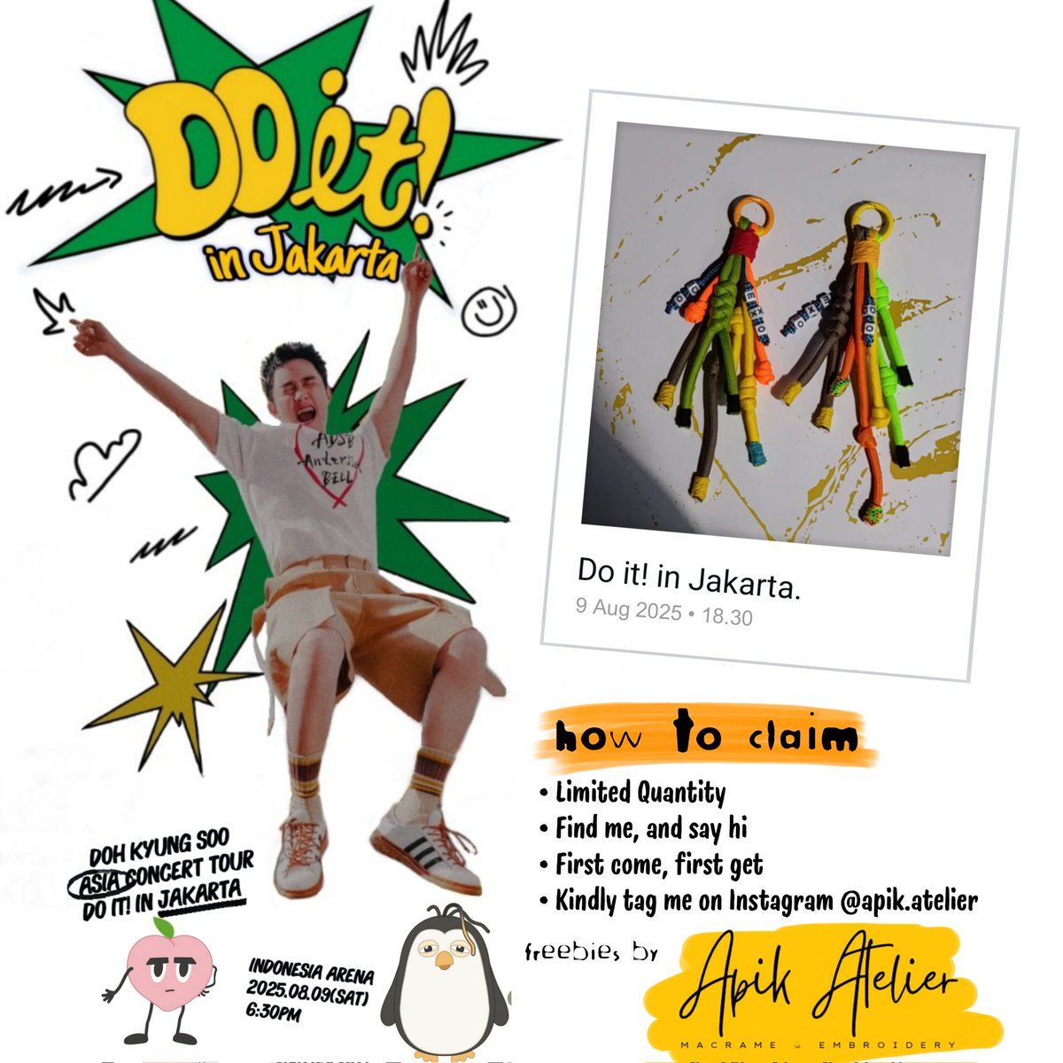 Tolong say hi ke mba² pake batik di bawah patung yaaa