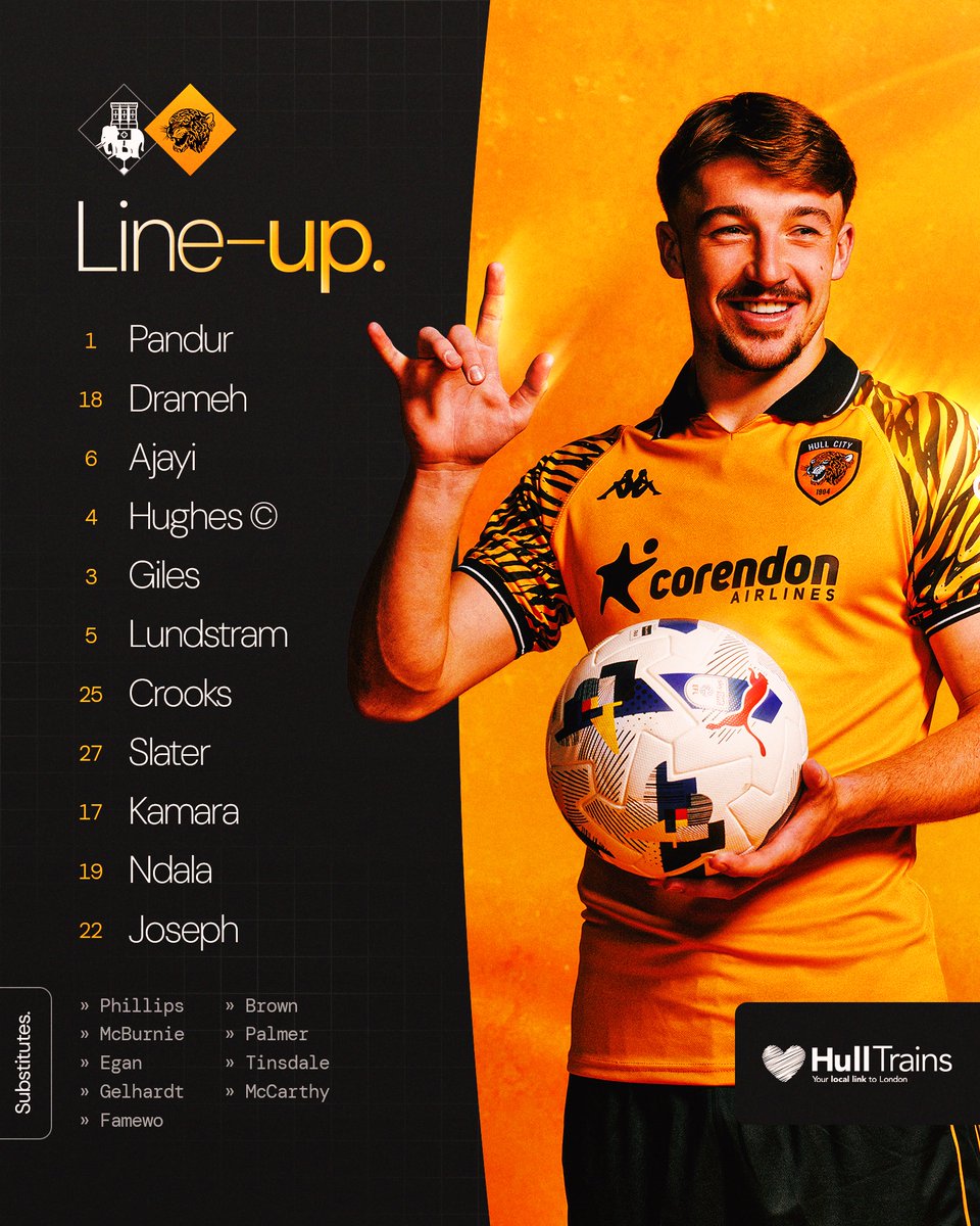 HullCity's tweet photo. The first XI of the Sergej Jakirović era 📋

#hcafc | @Hull_Trains https://t.co/tX0KKl78oa