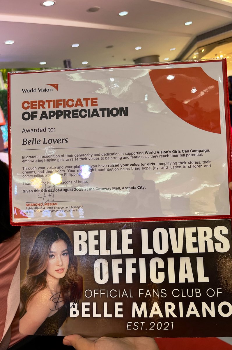 camxzyy's tweet image. Thank you @worldvisionph for this meaningful recognition. We are proud to stand with you and @bellemariano02 in empowering every girl to dream without limits and create a brighter future 🧡

#WorldVisionPH
#GirlsCan