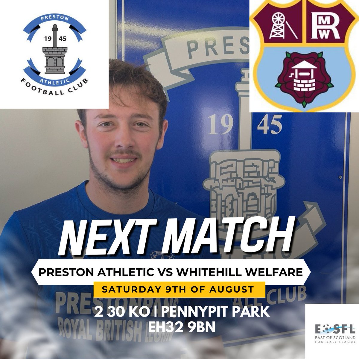 Preston Athletic Football Club (@prestonathletic) on Twitter photo Happy Match Day, folks
<a href="/WhitehilWelfare/">Whitehill Welfare Football Club</a> grace the Pennypit turf today
Adults £8 Concessions £5
U12s free with accompanying adult
Clubrooms open 12 30
#nearEdindburgh #Prestonpans #Train #Football Happy Match Day, folks
<a href="/WhitehilWelfare/">Whitehill Welfare Football Club</a> grace the Pennypit turf today
Adults £8 Concessions £5
U12s free with accompanying adult
Clubrooms open 12 30
#nearEdindburgh #Prestonpans #Train #Football