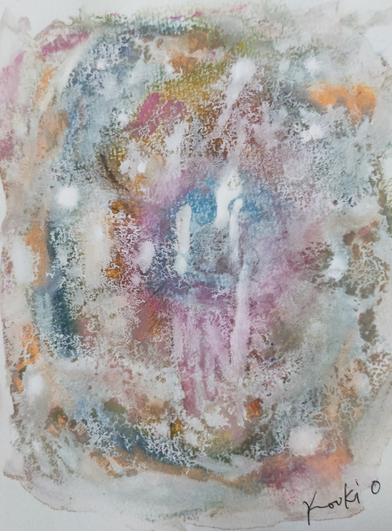 現代アート　抽象画　肉質画　作者不明 人生と黄金未来」原画F15号抽象画現代アート手描き