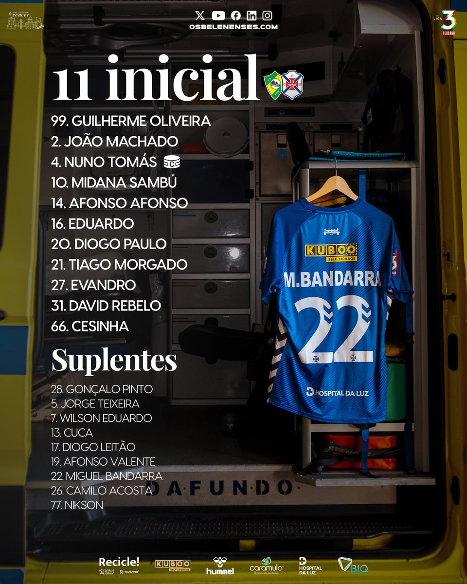 🔵 O 𝟏𝟏 𝐢𝐧𝐢𝐜𝐢𝐚𝐥 para a estreia do #Belenenses na #Liga3 2025/26! 💙🙌 #tweetpastel