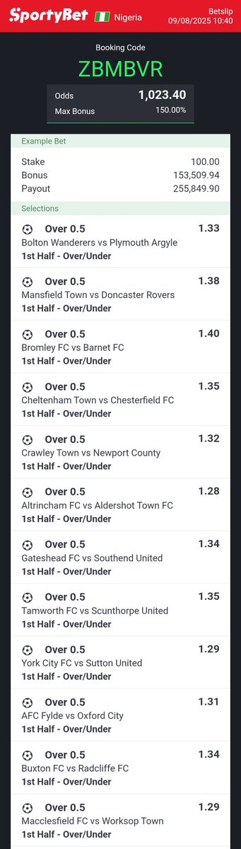 Chidex (@chiz_ice) on Twitter photo FIRST HALF OVER 0.5
1K ODDS ZBMBVR
ALL START BY 3PM
MY EDIT 400+ ODDS XQJP1Q
GOODLUCK â
ïžð
<a href="/Kingkuti_/">ð Daddy Fernandes ð ð³ð¬ð²ðœðšðŠ</a> <a href="/Lexybabs/">Lexybabs</a> <a href="/plutostats/">Pluto ðª</a> <a href="/Ekitipikin/">Mayor Of Ekiti</a> <a href="/Tee4real_/">Prynzz Teehð«ðâœð</a> <a href="/EmyAdooh/">Emy_Gcakes</a> <a href="/Kenzy185/">Agalabri Kenneth</a> <a href="/LouieDi13/">B I G L O U I E ð«µðŸ</a> <a href="/Mrbankstips/">MrBanksð°</a> FIRST HALF OVER 0.5
1K ODDS ZBMBVR
ALL START BY 3PM
MY EDIT 400+ ODDS XQJP1Q
GOODLUCK â
ïžð
<a href="/Kingkuti_/">ð Daddy Fernandes ð ð³ð¬ð²ðœðšðŠ</a> <a href="/Lexybabs/">Lexybabs</a> <a href="/plutostats/">Pluto ðª</a> <a href="/Ekitipikin/">Mayor Of Ekiti</a> <a href="/Tee4real_/">Prynzz Teehð«ðâœð</a> <a href="/EmyAdooh/">Emy_Gcakes</a> <a href="/Kenzy185/">Agalabri Kenneth</a> <a href="/LouieDi13/">B I G L O U I E ð«µðŸ</a> <a href="/Mrbankstips/">MrBanksð°</a>