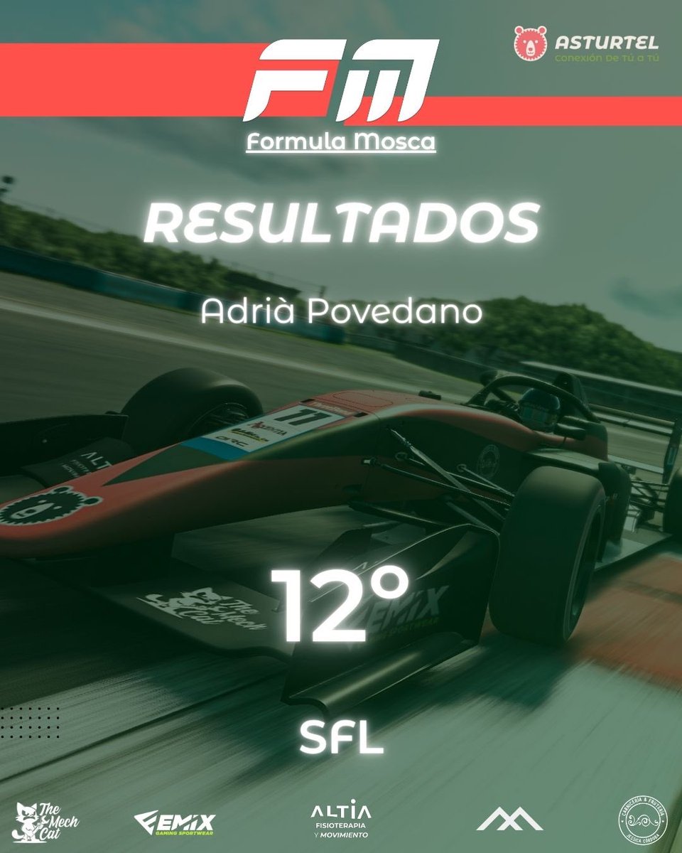 🏆 ¡Final de temporada en la Formula Mosca! 🏎️

Antonio A Jimenez Tellez se proclama campeón de la temporada 🥇 gracias a un año espectacular lleno de constancia y grandes resultados.
Adrià Povedano finaliza en una sólida 12ª posición del campeonato, sumando puntos clave durante