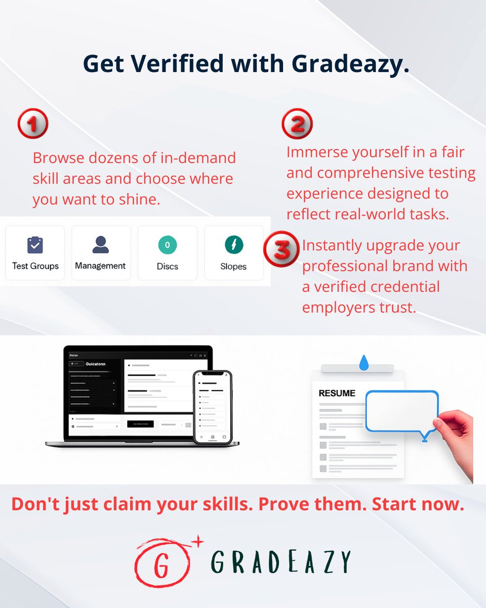 gradeazy's tweet image. Explore Your Strengths. Pick Your Skill.

Get Your Free Consultation: calendly.com/operations-gra…

#SkillChallenge #TestYourself #CareerGrowth #ProfessionalSkills #Gradeazy #SkillDevelopment #OnlineAssessment #UpskillNow
