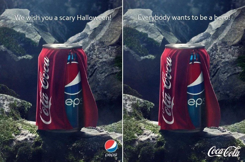 Las 10 campañas publicitarias más graciosas donde marcas se burlaron de sus rivales 😂👇

1️⃣ Pepsi ridiculizando a Coca-Cola