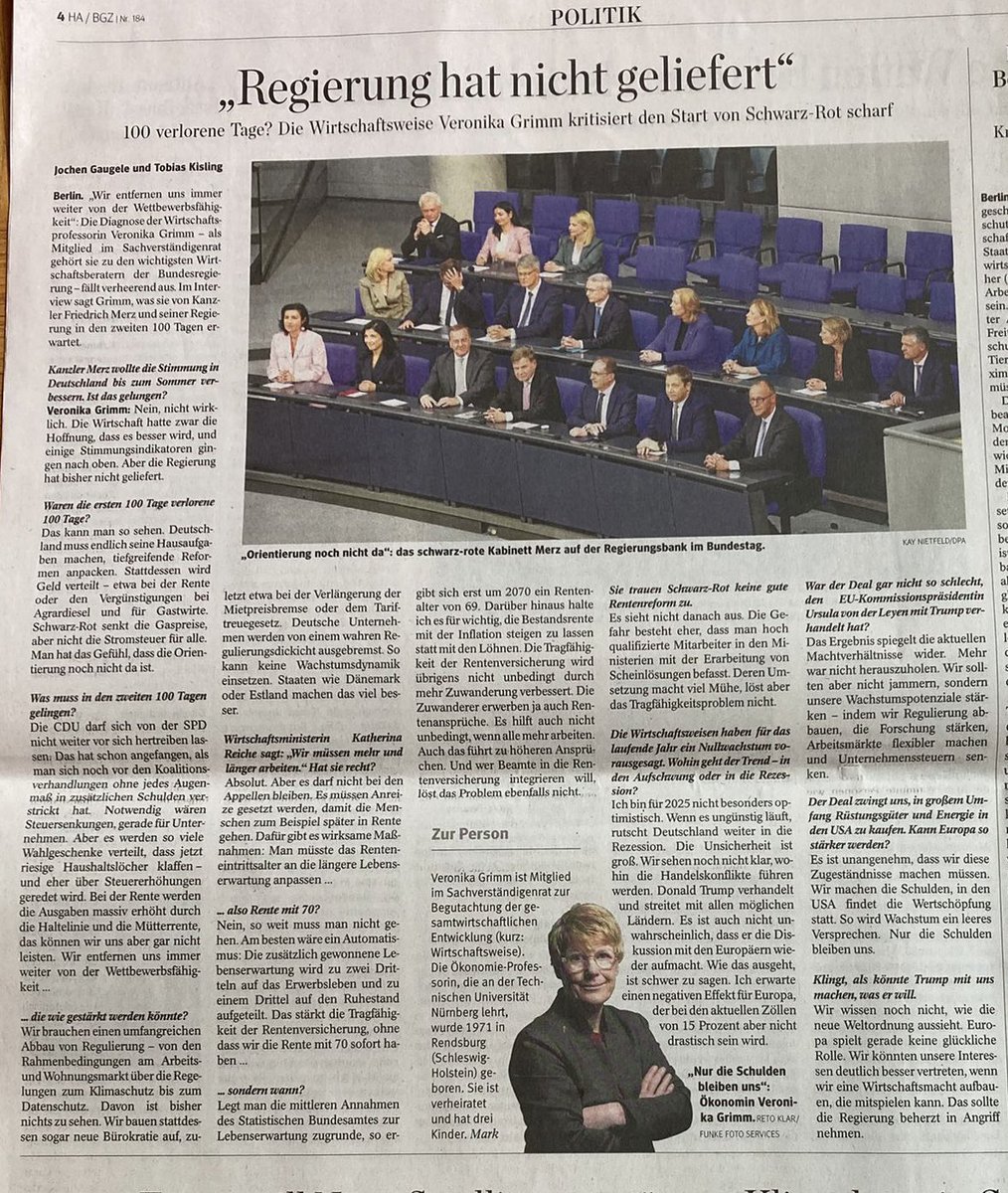 Meine Bilanz der ersten 100 Tage sieht nicht so rosig aus. Die Regierung verstrickt sich bisher weiter in bekannten Interventionsspiralen. Das kann dazu führen, dass am Ende Kraft und Spielräume für wichtige Reformen fehlen.