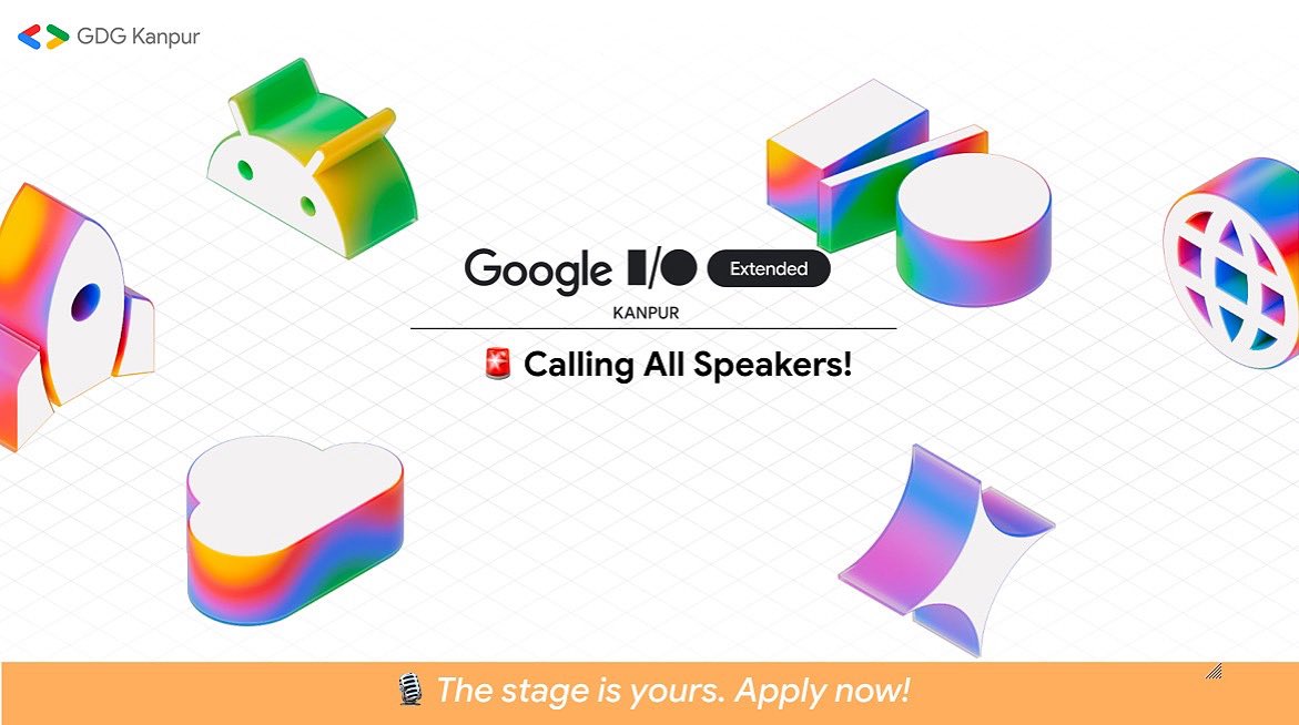 🎤Call for Speakers is OPEN! 🚀
Got a story, skill, or insight in AI, Cloud, Web, Android, or Google tech? 

Apply Here: forms.gle/osmXYUUzPMBKJV…   

#GDGKanpur #GoogleIOExtended #GoogleIOExtendedKanpur2025 #TechCommunity