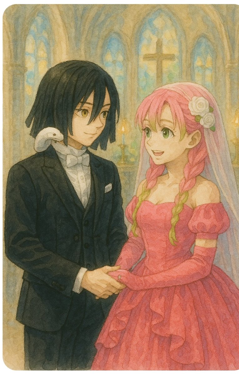 伊黒小芭内&甘露寺蜜璃の結婚式。やってみました🤩幸せになれるといい