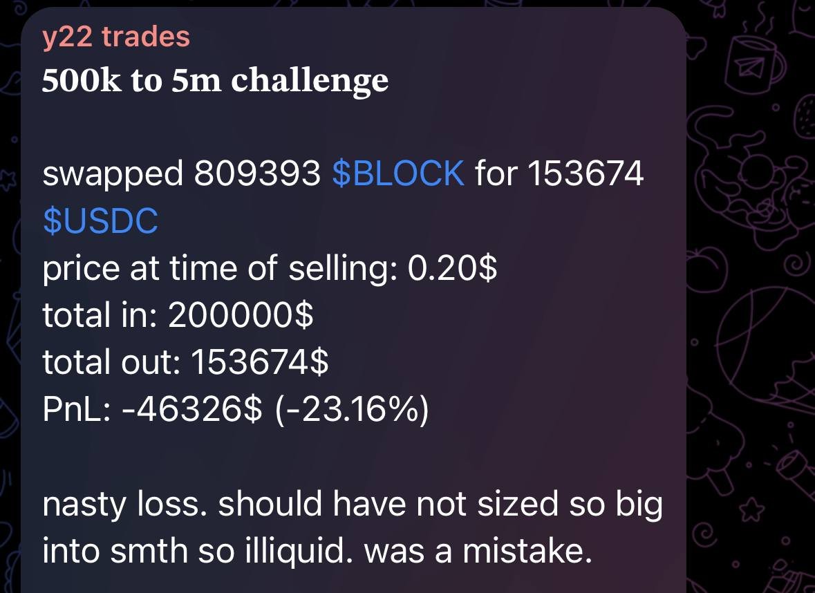 Selling $Block right before $WLFI launch 
Lol NGMI