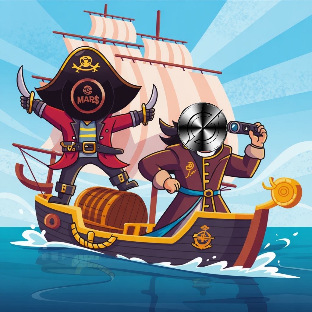 Setting sail with Captain Grok &amp; Captain Mars, charting a course for treasure in the vast #meme seas!  <a href="/STARBOUND___/">STARBOUND</a>

#MARScoin

 #Grok #CryptoMeme #PirateCrew