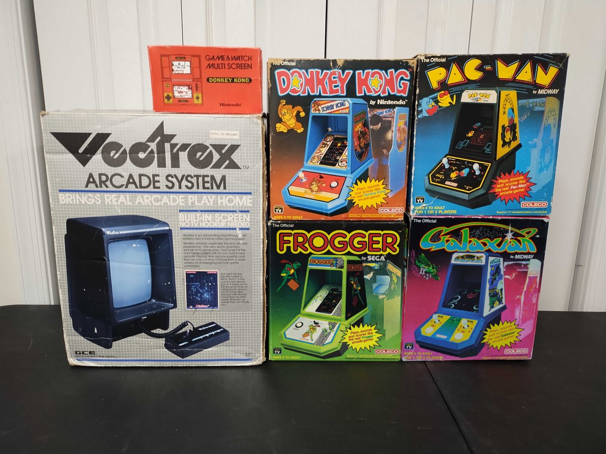 Atariboy1's tweet image. Gaming Class Of 1982.

Picture this, it&apos;s 1982 at age 10 and the whole year was full of fun gaming from arcades, home consoles, home computers and hand helds. Every games and units posted here in photos are my from 82 in the US only as others from Europe and Asia we never gotten.