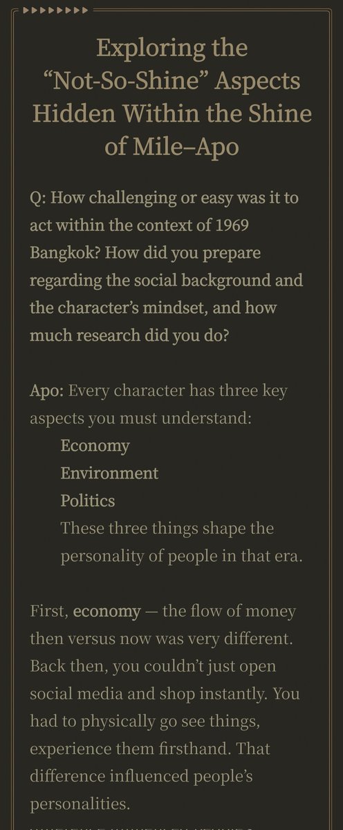 kath1een_a's tweet image. Here we go!
Here&apos;s the full translation of MileApo&apos;s interview by #TheStandardPOP
Excuse me for the wrong translations, typos and poor quality in advance.🙏 Enjoy! 🤗

#ShineTheSeries
#MileApo