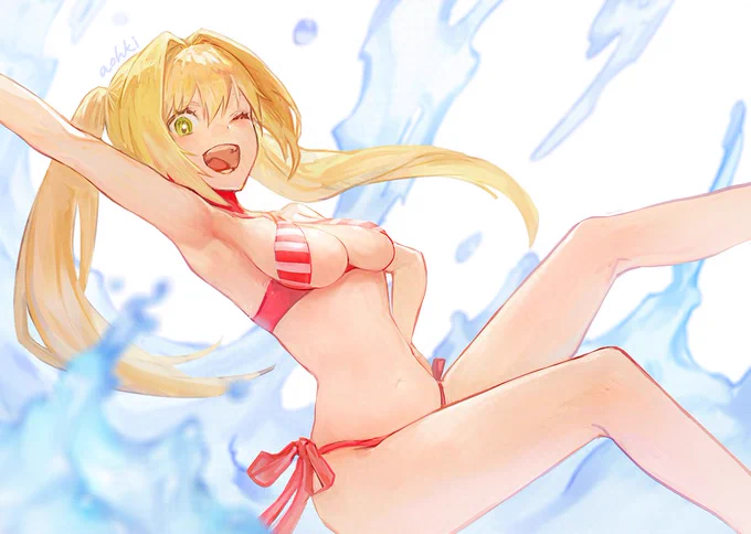 水着ネロちゃま強化おめでとう! #FGO10周年  #FGO