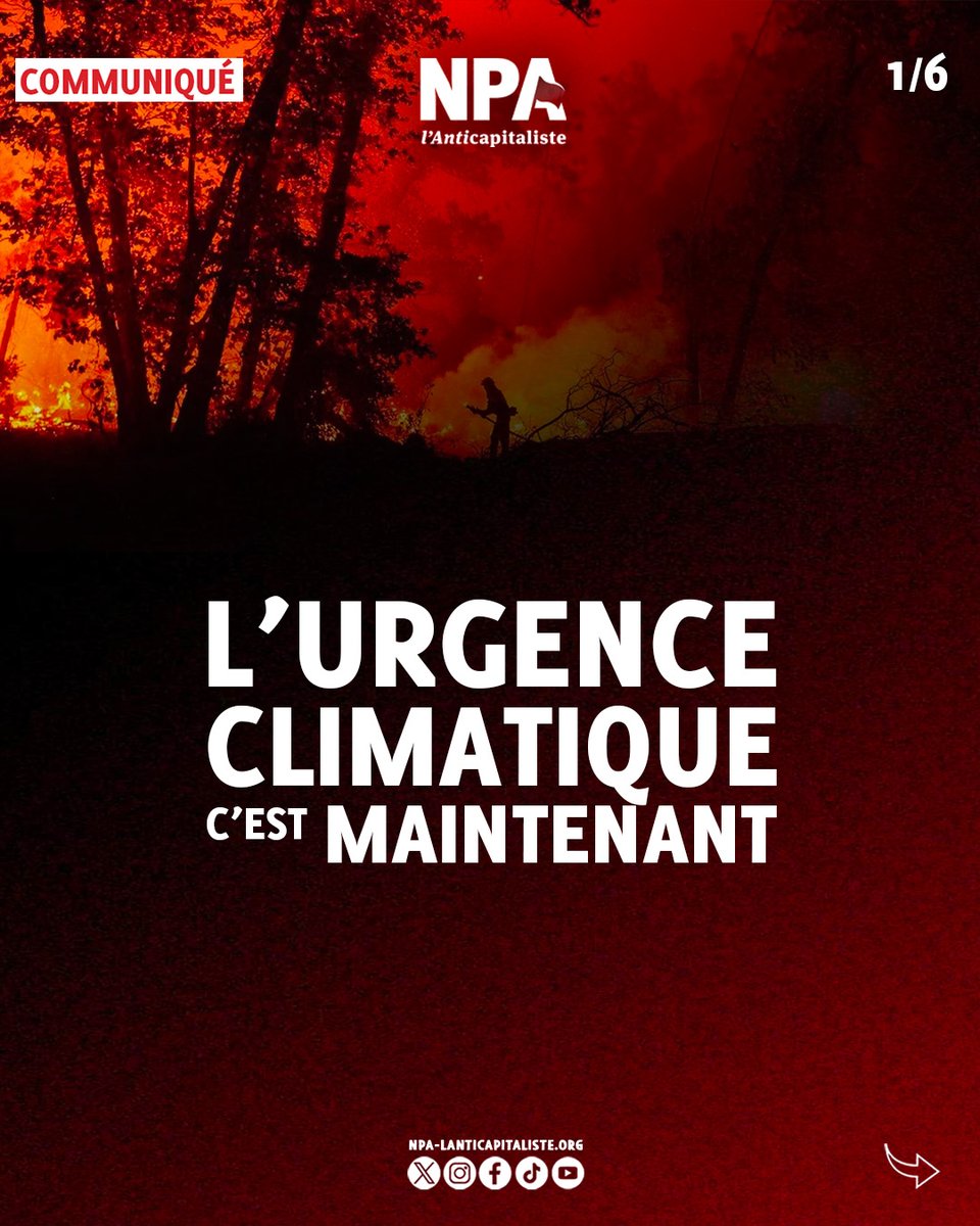 Face à l’incendie gigantesque qui ravage les Corbières dans le département de l’Aude, nos pensées vont à celles et ceux qui sont directement touchéEs, dans leur vie et leur santé et celle de leurs proches.
L'urgence climatique c'est maintenant !
1/6 ⤵️