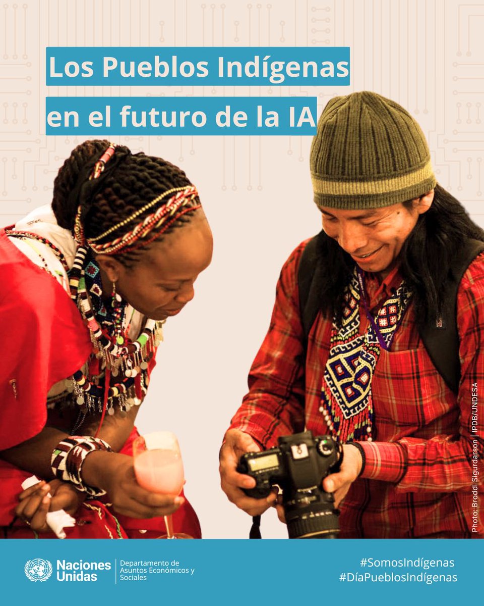 #DíaPueblosIndígenas Desde la creación tecnológica hasta la defensa de derechos,  los pueblos indígenas están impulsando una inteligencia artificial ética, basada en la soberanía y la sabiduría ancestral.

👉 un.org/es/observances…