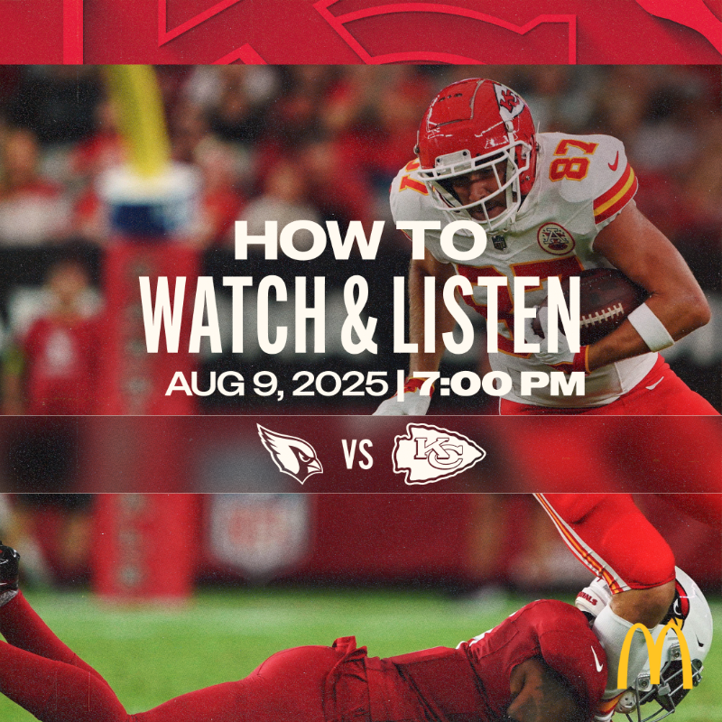 Chiefs's tweet photo. Our first preseason game kicks off tonight at 7pm CT!