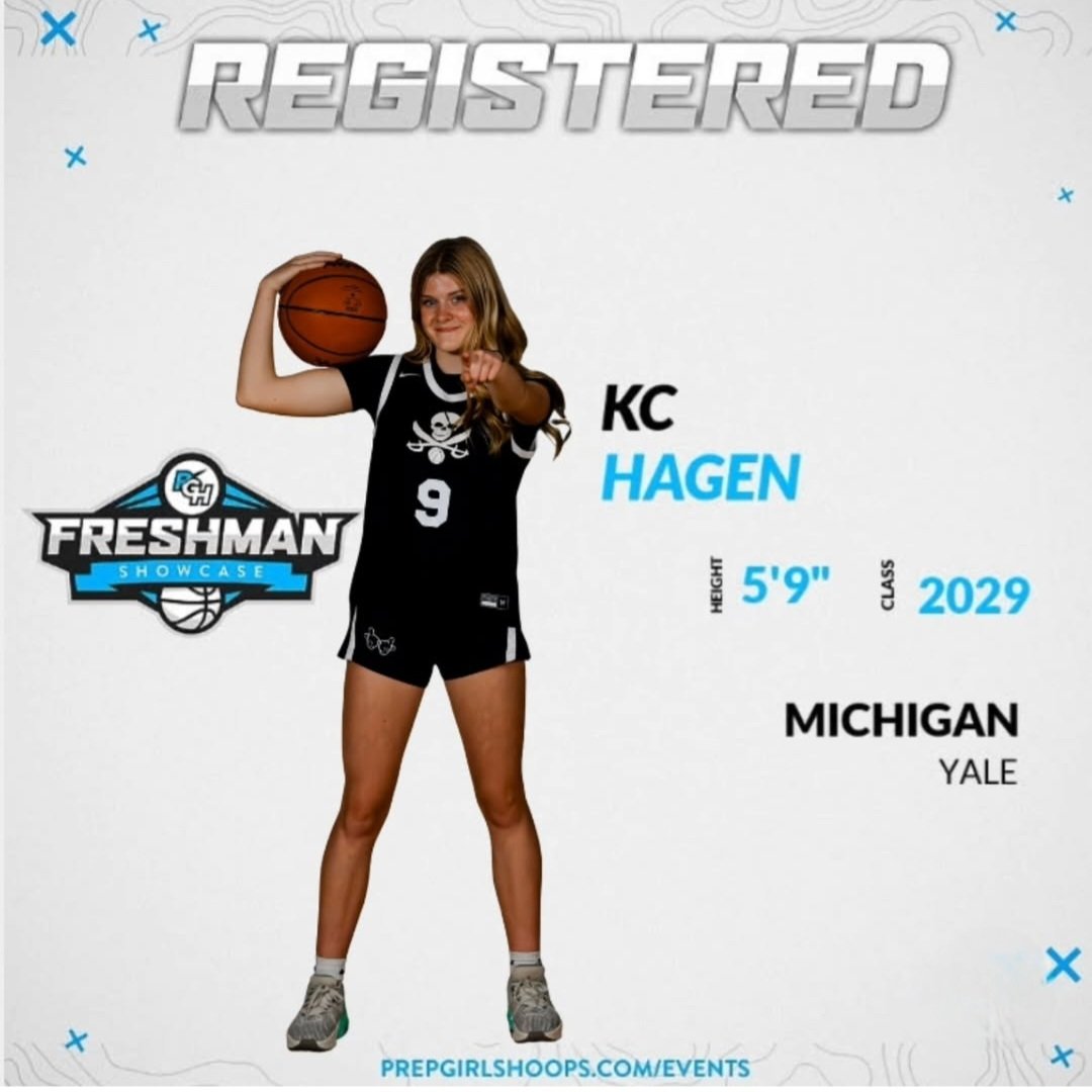 Kc Hagen Class of 2029 Registered and ready for the <a href="/PGHMichigan/">Prep Girls Hoops Michigan</a> Freshman Showcase @ MSA Field House