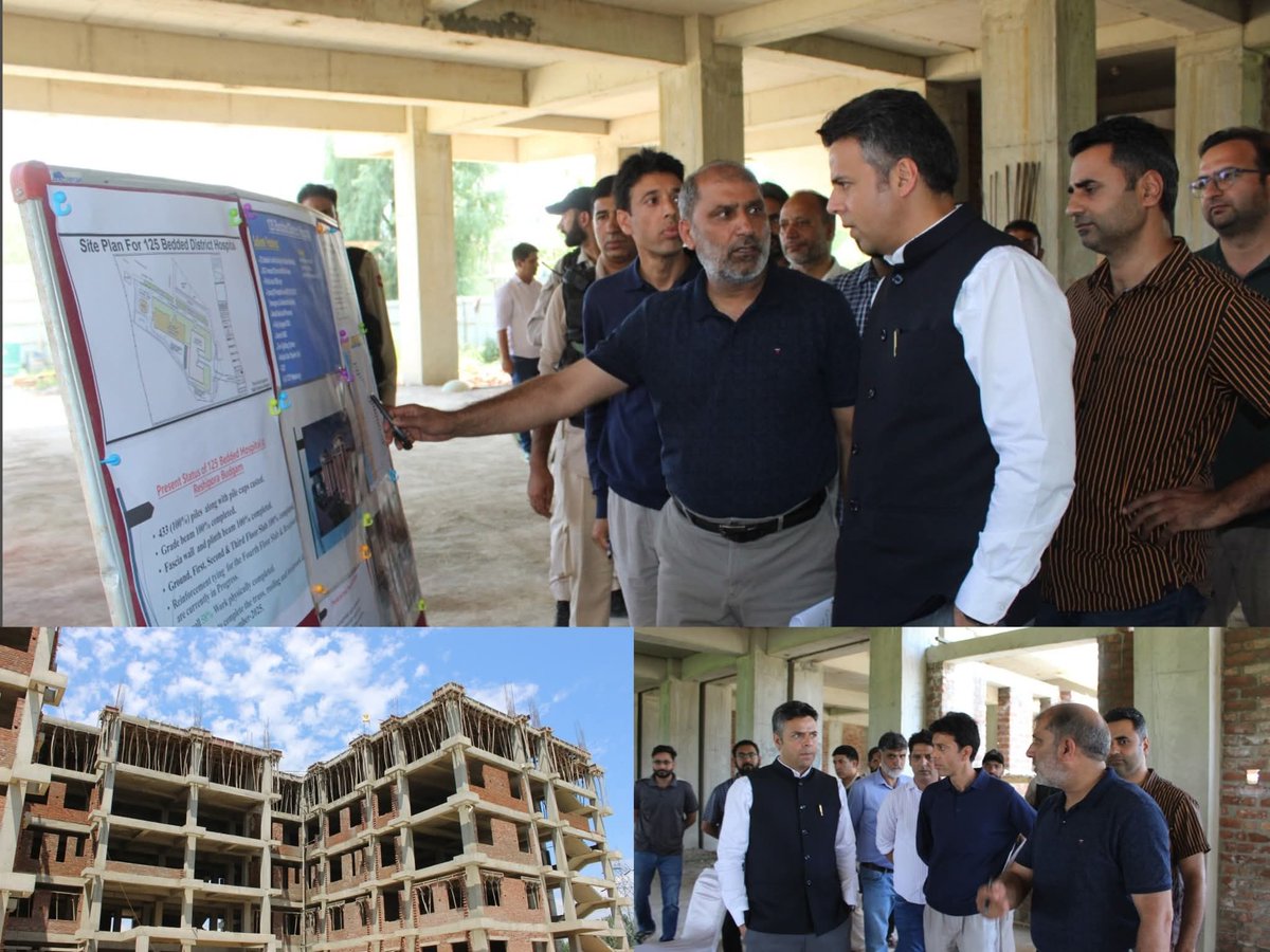 NHM, J&K (@nhmjk5) on Twitter photo DC Budgam, Dr. Bilal Mohi-ud-Din Bhat IAS, today reviewed progress on 125-bed District Hospital & 100-bed Critical Care Unit at Reshipora under PM-ABHIM! These transformative projects are set to deliver advanced healthcare & lifesaving critical services for Budgam. <a href="/MoHFW_INDIA/">Ministry of Health</a> DC Budgam, Dr. Bilal Mohi-ud-Din Bhat IAS, today reviewed progress on 125-bed District Hospital & 100-bed Critical Care Unit at Reshipora under PM-ABHIM! These transformative projects are set to deliver advanced healthcare & lifesaving critical services for Budgam. <a href="/MoHFW_INDIA/">Ministry of Health</a>