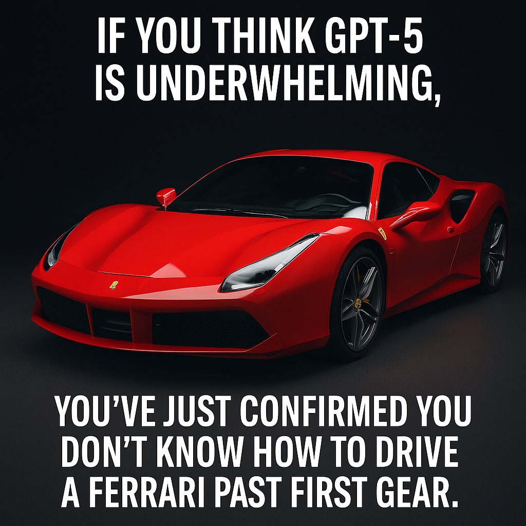 fifthk's tweet photo. #GPT5 #AI #ArtificialIntelligence #TechTrends #Innovation #Productivity #NextGenAI #AIRevolution #AIForBusiness #FutureOfWork #LLM #MachineLearning #AIChatbot #GenerativeAI #AIGameChanger #AIFerrari https://t.co/E1h3kyLQPe