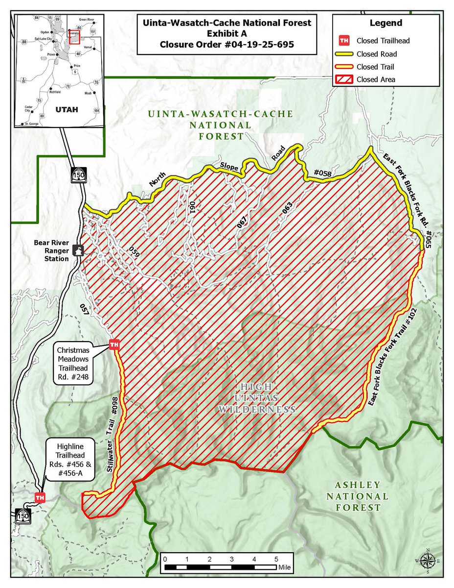 #uwcnf The Uinta-Wasatch-Cache National Forest has issued a area, road, trails, and trailhead closure order for public safety due to the #BeulahFire #FireYear2025