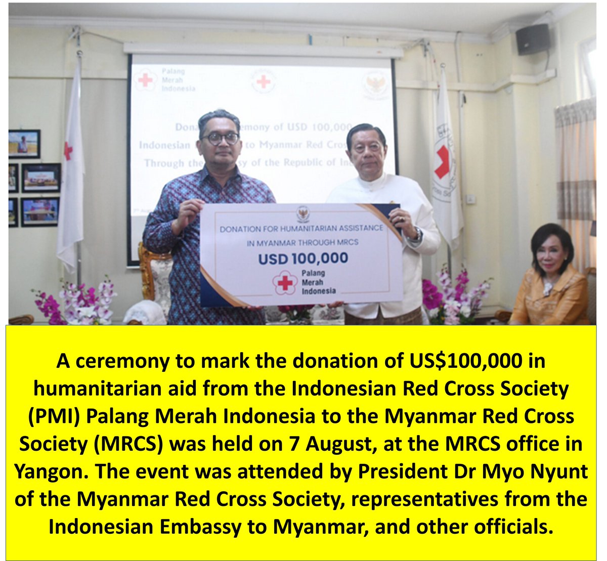 Views of Myanmar (@viewsofmm22) on Twitter photo Indonesian Red Cross donates US$100,000 in aid to #Myanmar Red Cross #WhatsHappeninglnMyanmar #MyanmarFactCheck <a href="/ViewsofMM22/">Views of Myanmar</a> <a href="/prabowo/">Prabowo Subianto</a> Indonesian Red Cross donates US$100,000 in aid to #Myanmar Red Cross #WhatsHappeninglnMyanmar #MyanmarFactCheck <a href="/ViewsofMM22/">Views of Myanmar</a> <a href="/prabowo/">Prabowo Subianto</a>