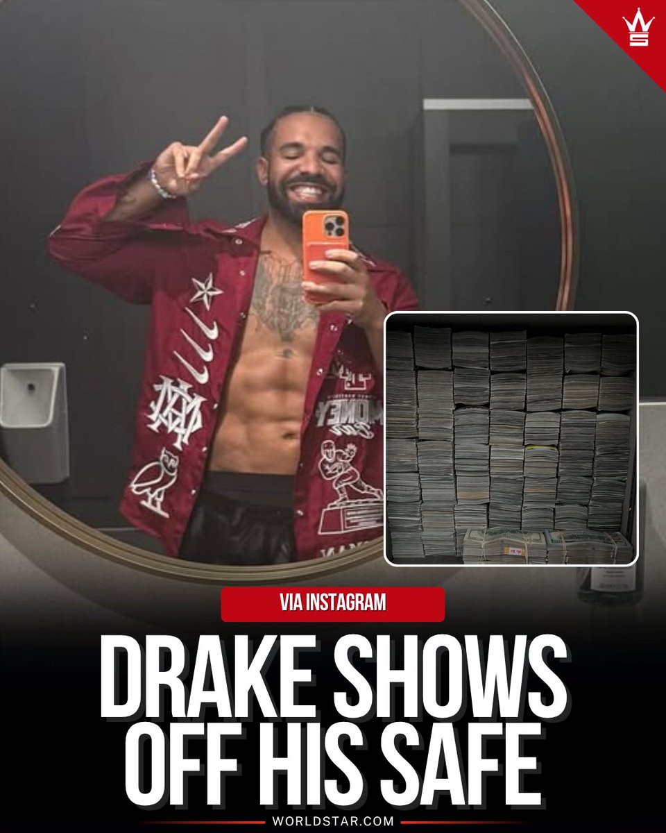 Drake shares a photo of his safe! 👀💰