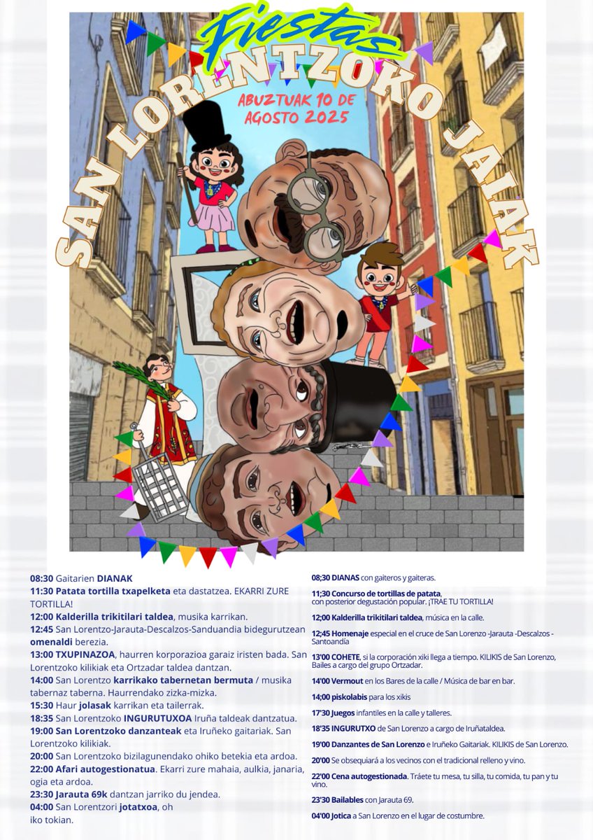 Sanlorentzoko jaiak 2025!!
Animatu!!

#SanlorentzoJaiak25
#SanlorentzoKalea
#Iruñea